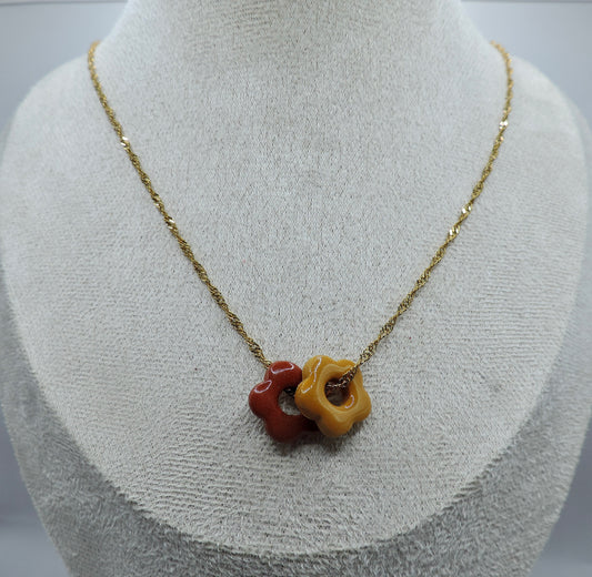 Collier avec pampilles en pâte polymère