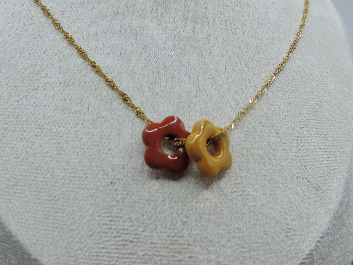 Collier avec pampilles en pâte polymère