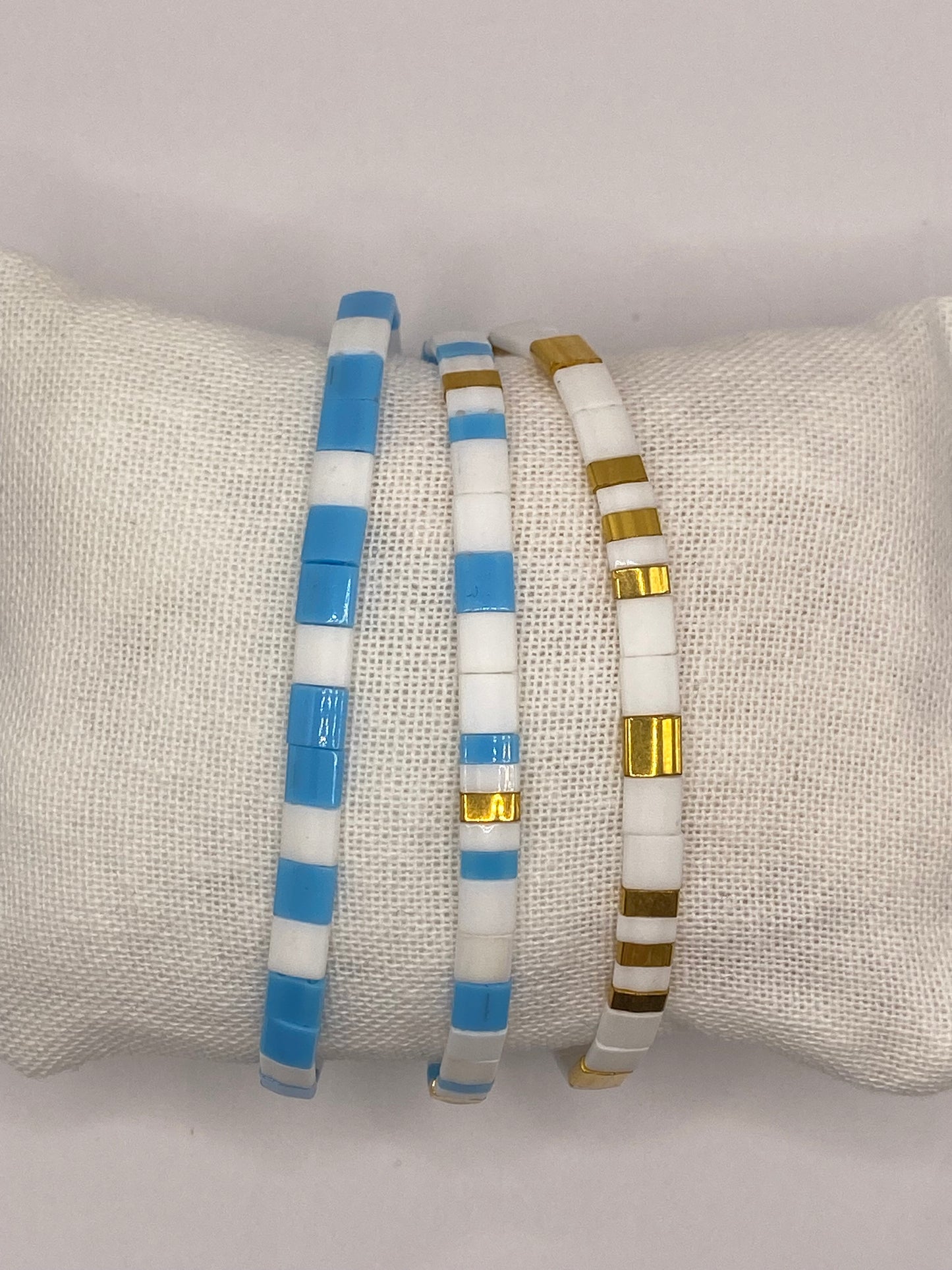 Trio de bracelets en perles Miyuki Tila