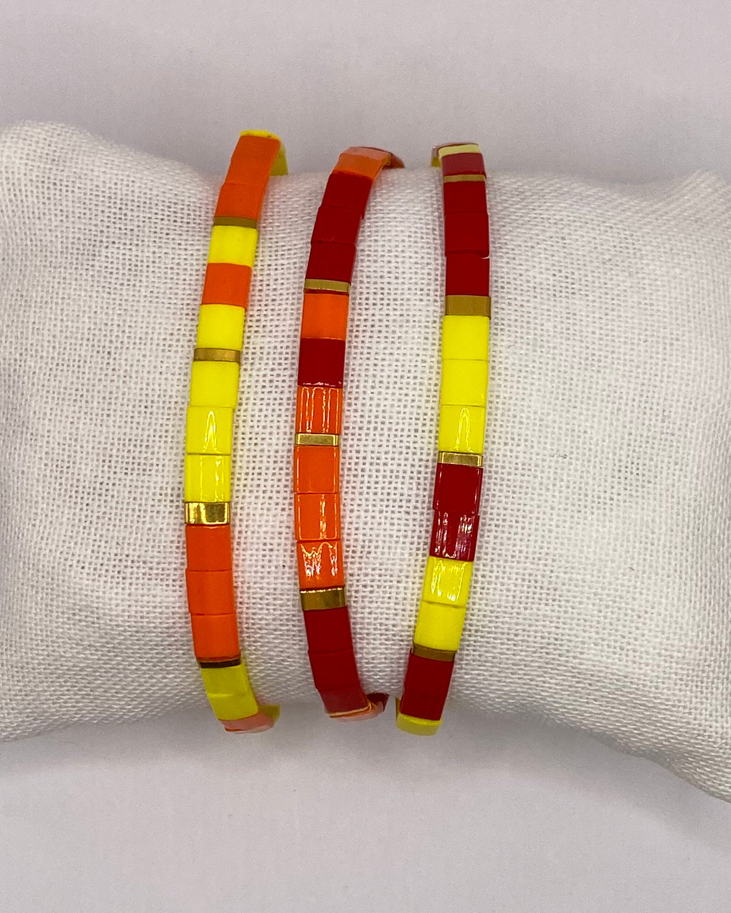 Trio de bracelets en perles Miyuki Tila