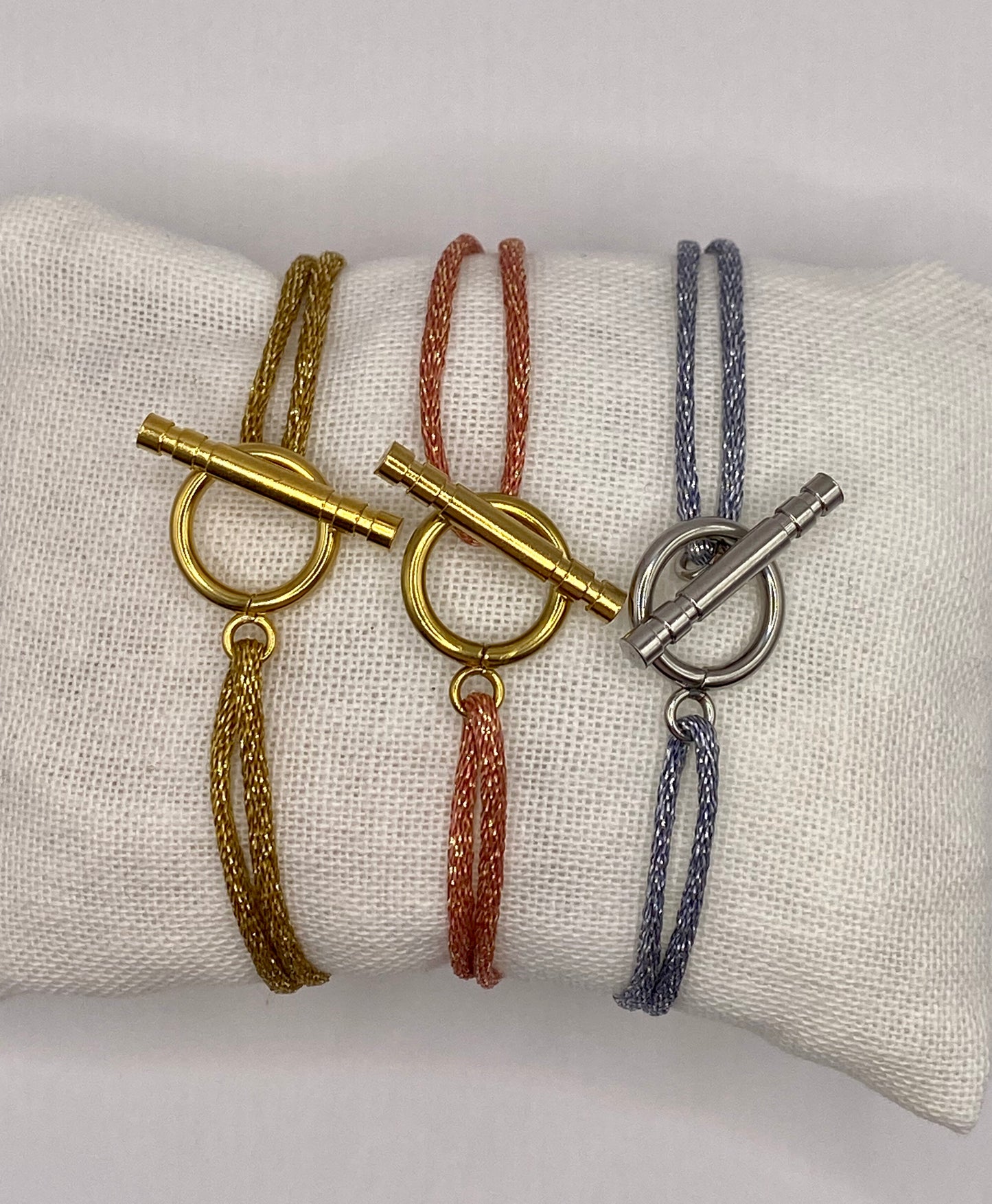 Bracelet cordon métallisé
