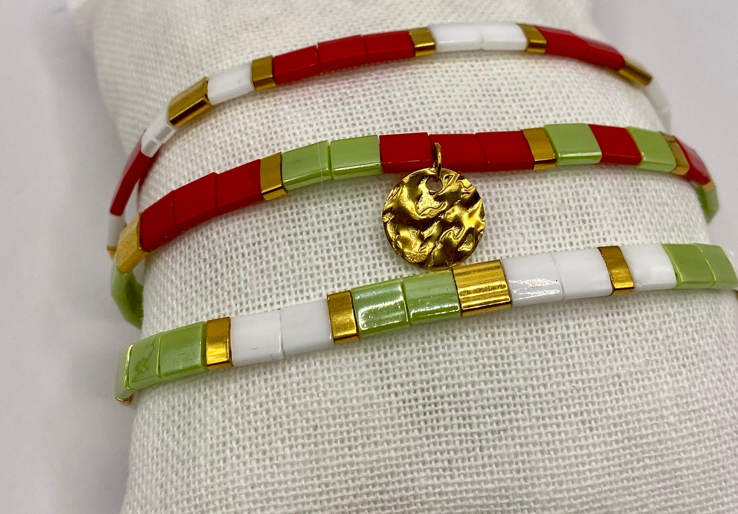 Trio de bracelets en perles Miyuki Tila