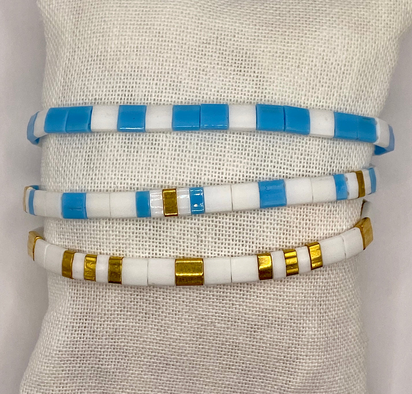 Trio de bracelets en perles Miyuki Tila
