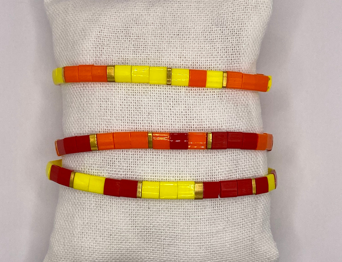 Trio de bracelets en perles Miyuki Tila