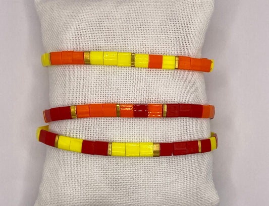 Trio de bracelets en perles Miyuki Tila
