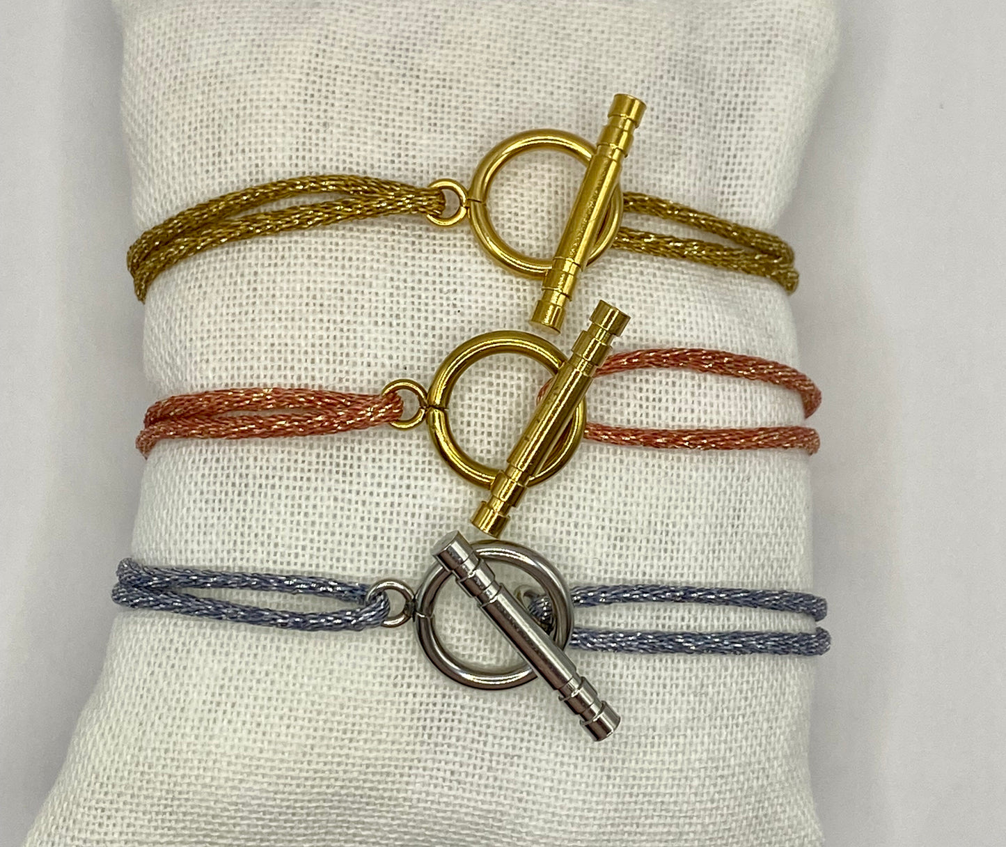 Bracelet cordon métallisé