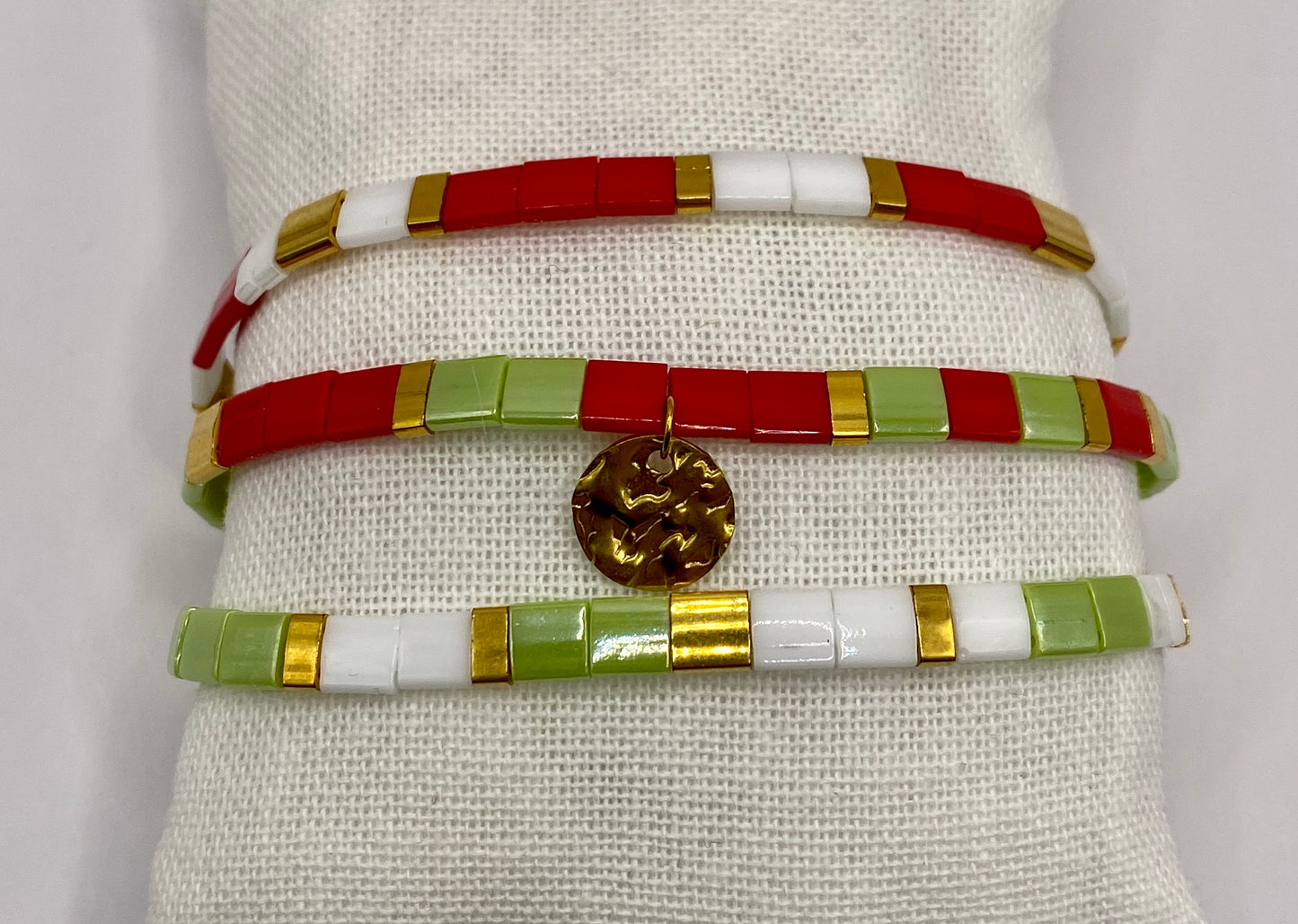 Trio de bracelets en perles Miyuki Tila