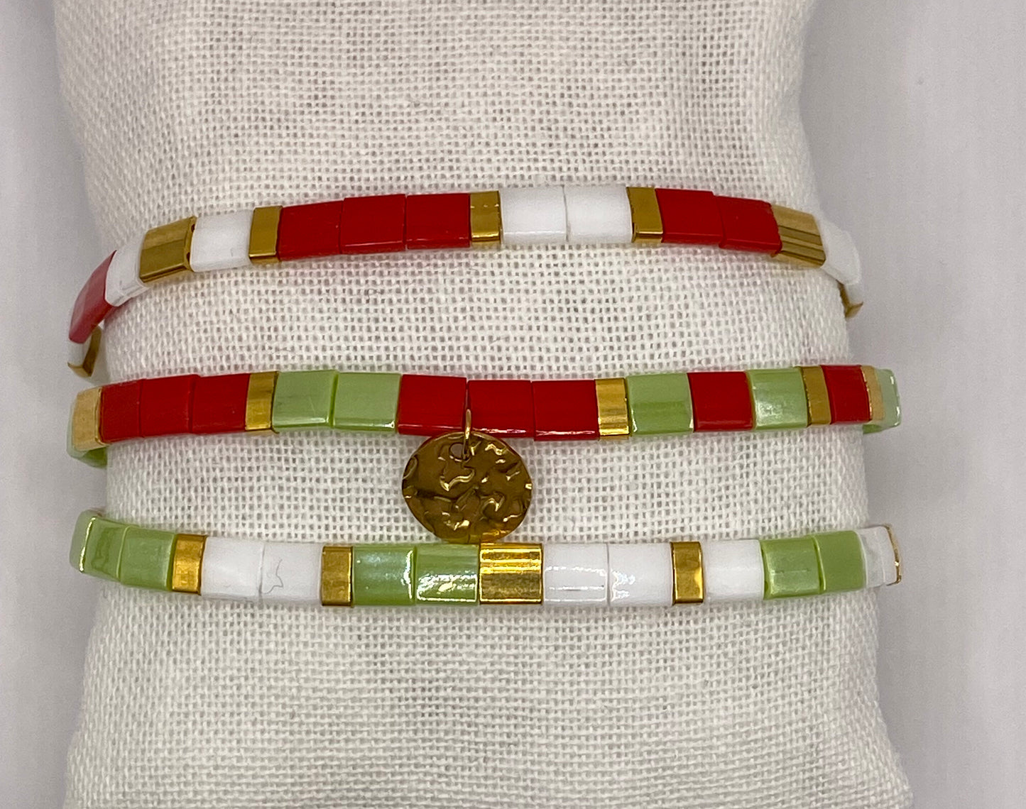 Trio de bracelets en perles Miyuki Tila