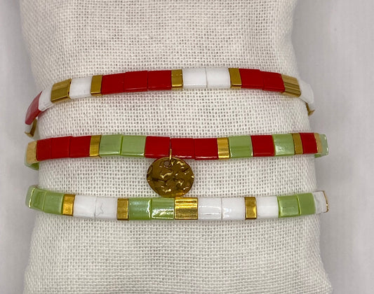 Trio de bracelets en perles Miyuki Tila