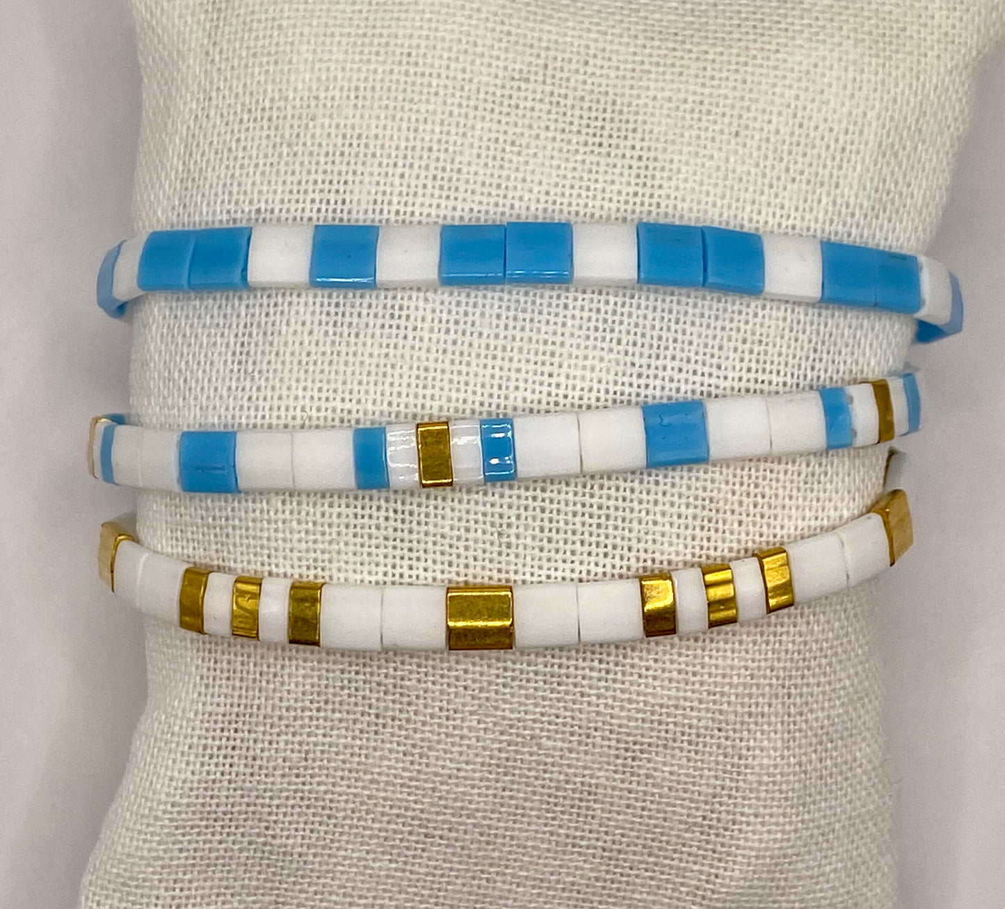 Trio de bracelets en perles Miyuki Tila