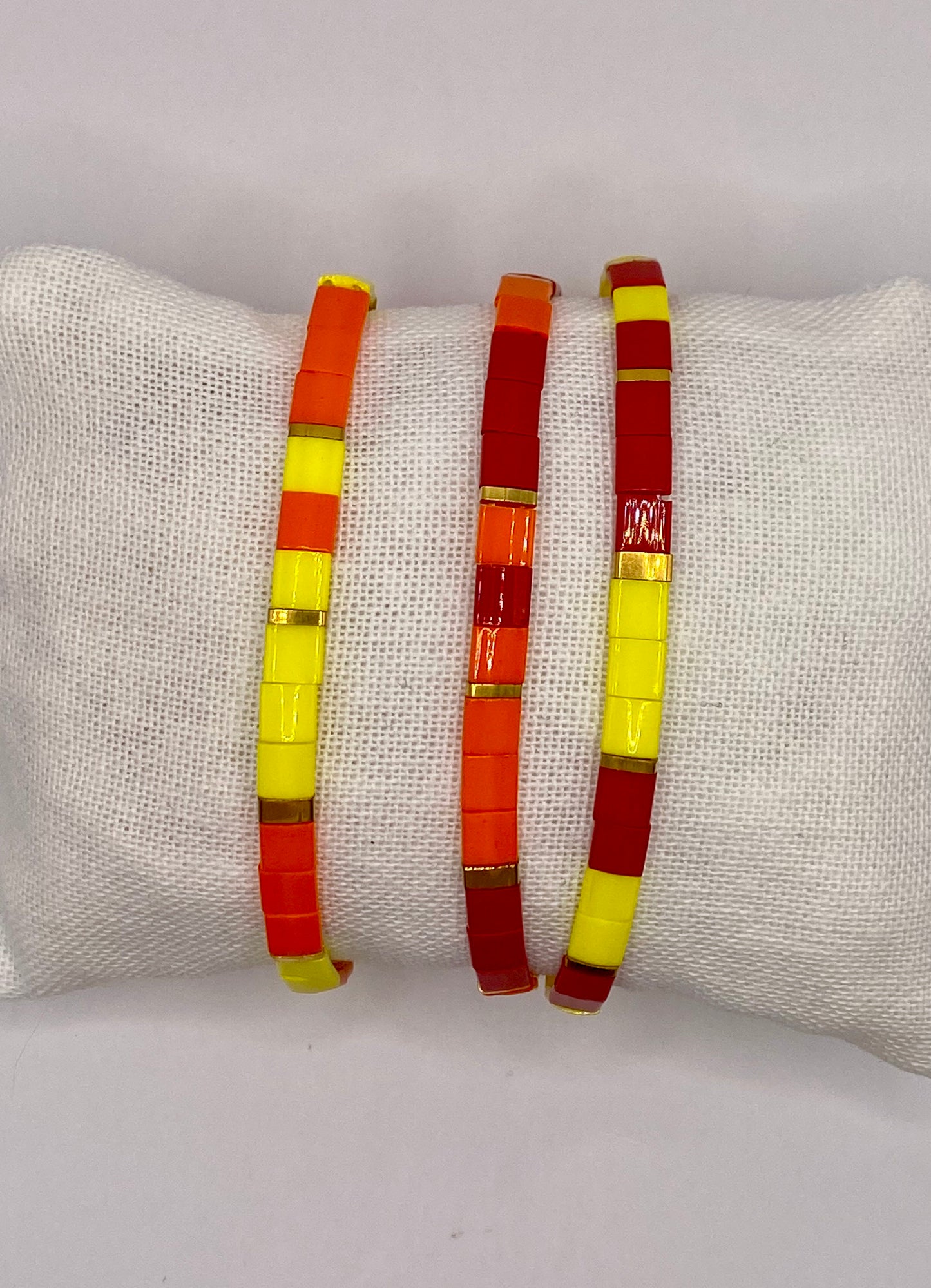 Trio de bracelets en perles Miyuki Tila